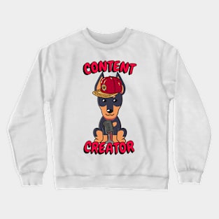 Cute guard dog is a content creator Crewneck Sweatshirt